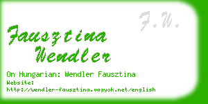 fausztina wendler business card